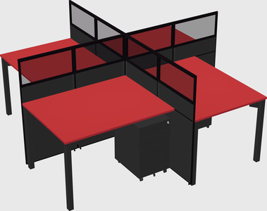 Quad office cubicles
