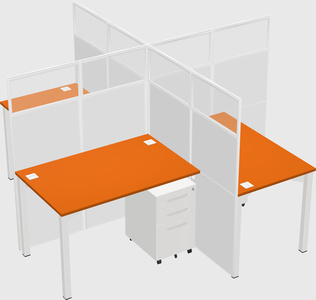 Quad office cubicles