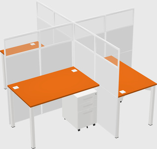 Quad office cubicles