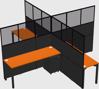 Quad office cubicles