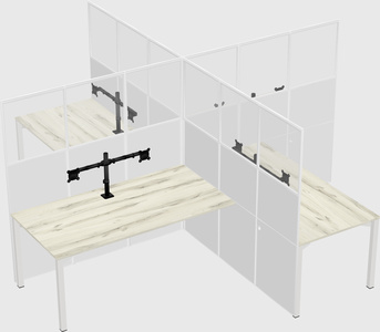 Quad office cubicles