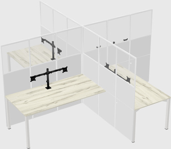 Quad office cubicles