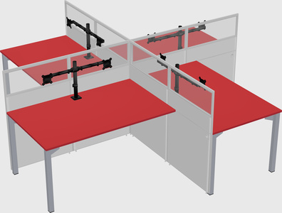 Quad office cubicles