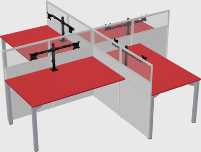 Quad office cubicles
