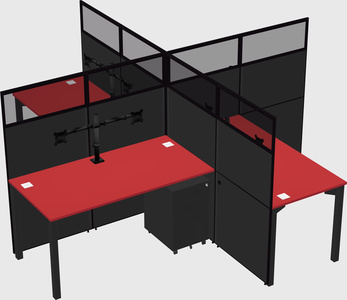 Quad office cubicles