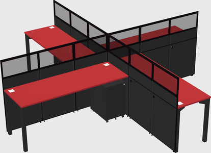 Quad office cubicles