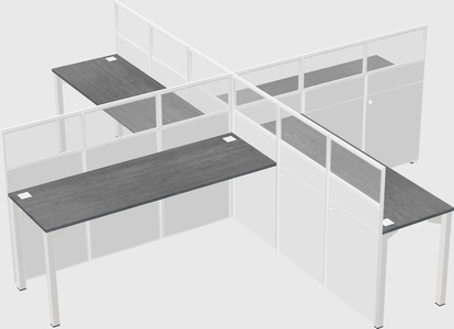 Quad office cubicles
