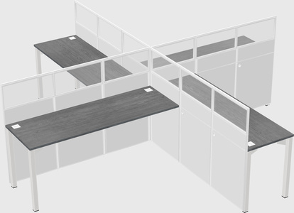 Quad office cubicles
