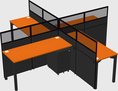 Quad office cubicles