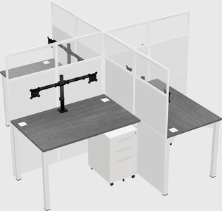 Quad office cubicles