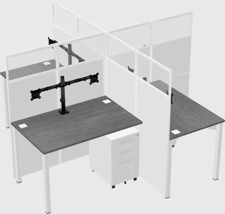 Quad office cubicles