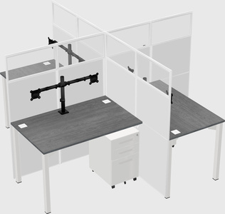 Quad office cubicles