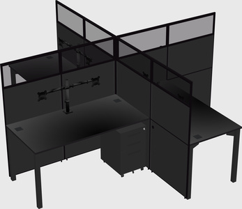 Quad office cubicles