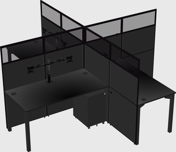 Quad office cubicles