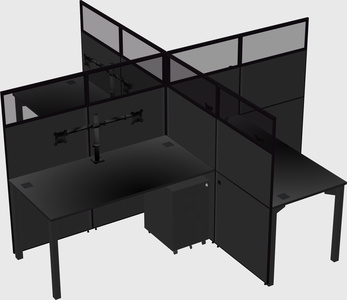 Quad office cubicles