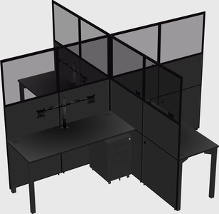 Quad office cubicles