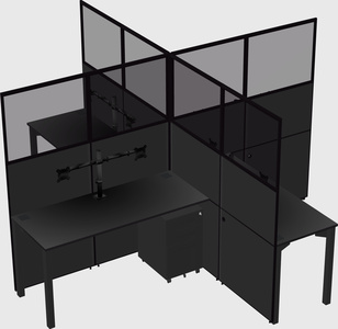 Quad office cubicles