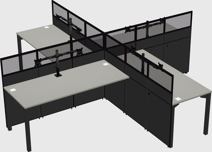 Quad office cubicles