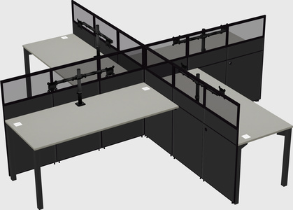 Quad office cubicles