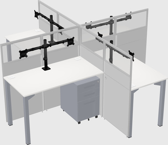 Quad office cubicles