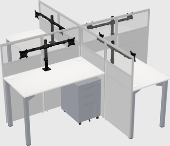Quad office cubicles