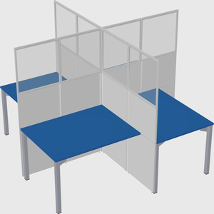 Quad office cubicles