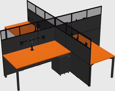 Quad office cubicles