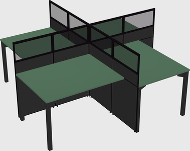 Quad office cubicles