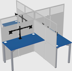 Quad office cubicles