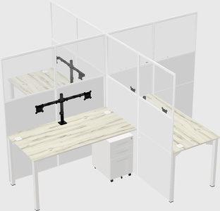 Quad office cubicles