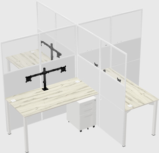 Quad office cubicles