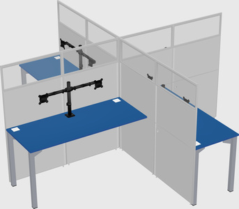 Quad office cubicles