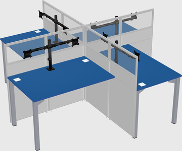 Quad office cubicles