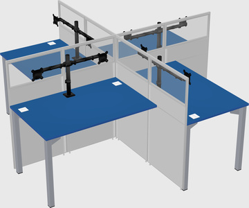 Quad office cubicles