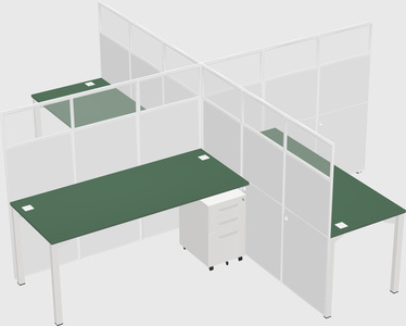 Quad office cubicles