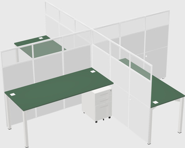 Quad office cubicles
