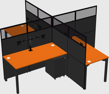 Quad office cubicles