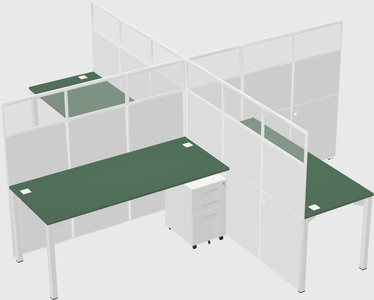 Quad office cubicles