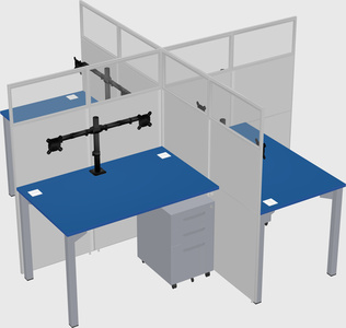 Quad office cubicles