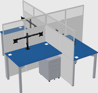 Quad office cubicles
