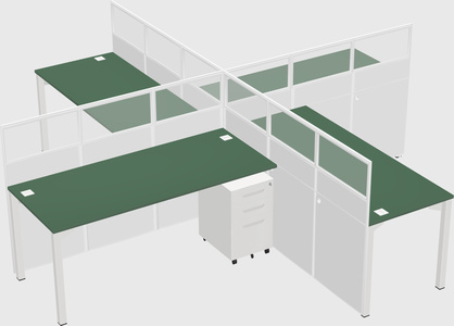 Quad office cubicles