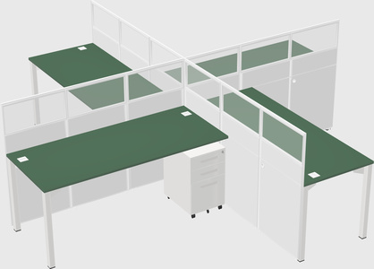 Quad office cubicles
