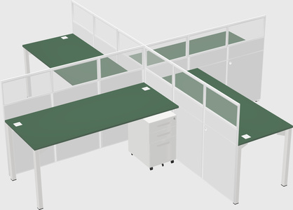 Quad office cubicles