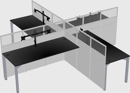 Quad office cubicles
