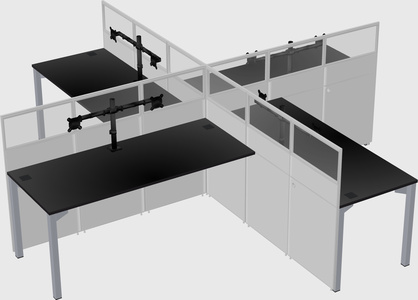 Quad office cubicles
