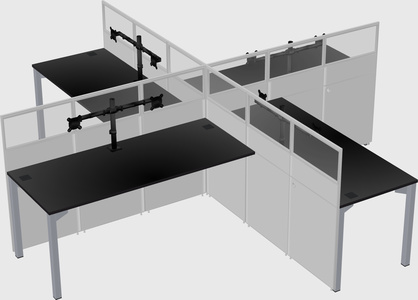 Quad office cubicles