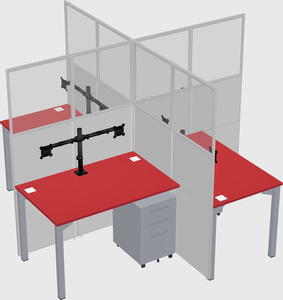Quad office cubicles