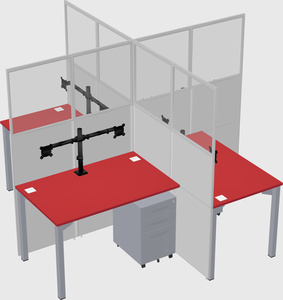 Quad office cubicles