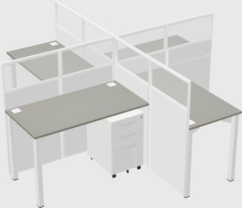 Quad office cubicles