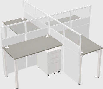 Quad office cubicles